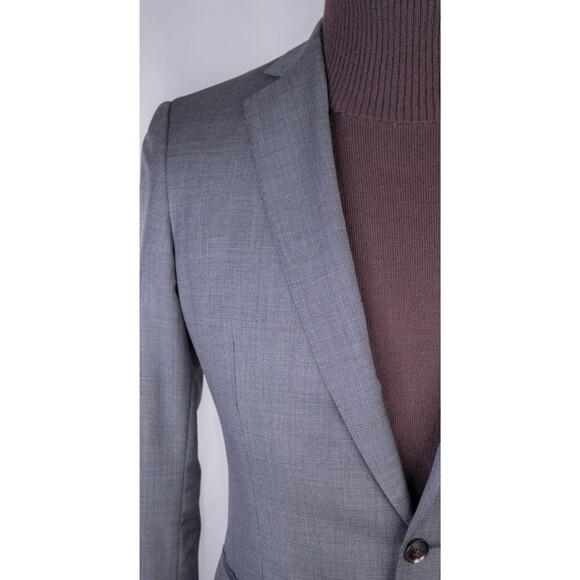 Sene Men's Sport Coat Jacket Blazer WOOL 2-Button Sz 38R Textured Gray SLIM EUC - Picture 5 of 13